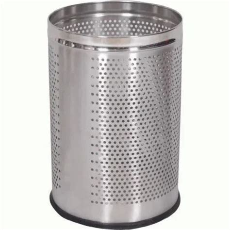 Ss Open Top Perforated Hamper Dustbin Liter For Office At Rs