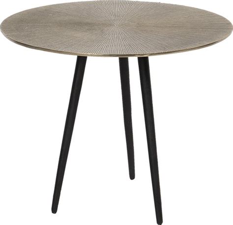 Clayre Eef Bijzettafel X Cm Goudkleurig Aluminium Rond Side