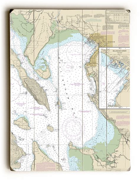 Wa Bellingham Bay Wa Nautical Chart Sign Nautical Chart Exterior