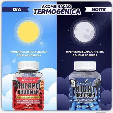 Kit Emagrecedor Day Night Thermo Abdomen Dia E Noite Body Action