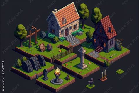 Illustration of indie game assets - 8 bit /16 bit pixel art lookalike ...