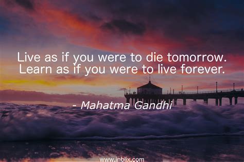 Gandhi Quotes Live As If You Were To Die - Wallpaper Image Photo