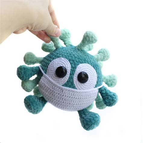 Crochet Plush Virus Toy Microbe Toy Halloween Home Decor Etsy