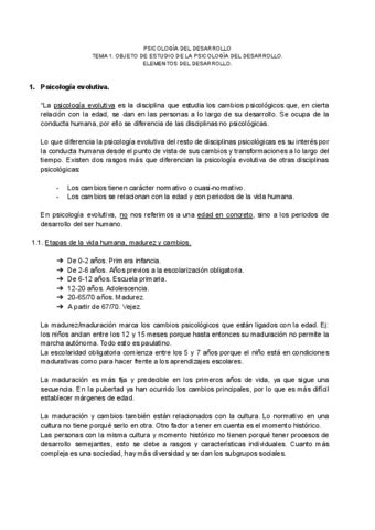 Resumen Tema 1 Psicologia Del Desarrollo Pdf