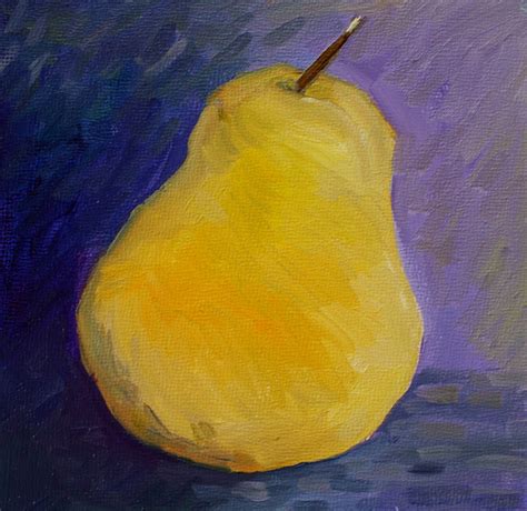 Oil Painting Pear Original Painting Still Life Fruit Painting Pear