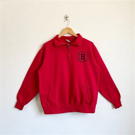 Vintage Ballard Beavers Sweatshirt Print Logo Red Color Mens S Etsy