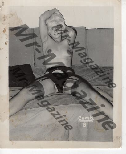 Vintage Risqué Pinup B W x Sexy Cheesecake Blonde Lingerie