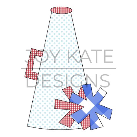 Megaphone And Pom Poms Bean Stitch Applique Design Joy Kate Designs