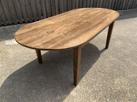 Th Century Pale Cherry Oval Farmhouse Table Antique Bleached Oak