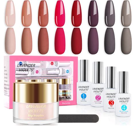 Amazon Lavender Violets Fast Dry Dip Powder Nail Kit Of Colors Rapid Dry Nude Pink Red