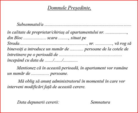 Model Cerere Introducere Persoane La Intretinere Model Word PDF Sau Excel