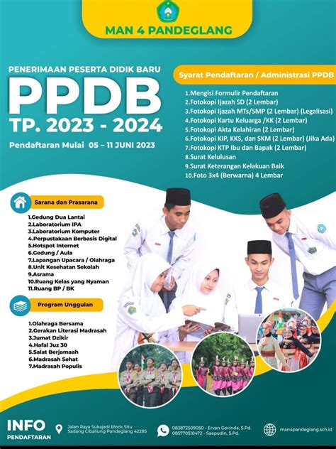 Info PPDB MAN 4 Pandeglang 2023 2024 Siapkan Syarat Pendaftarannya