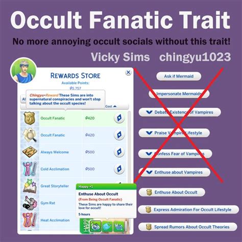 Occult Fanatic Trait V4 Vicky Sims Chingyu1023 In 2024 Sims Sims