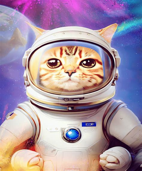 Astronaut Space Cats Funny Meow Cat By Sytacdesign On Deviantart