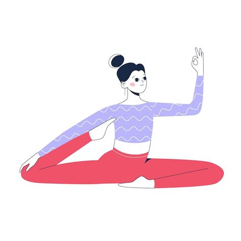 Premium Vector Woman Doing Yoga Pose Isolated Illustration On White