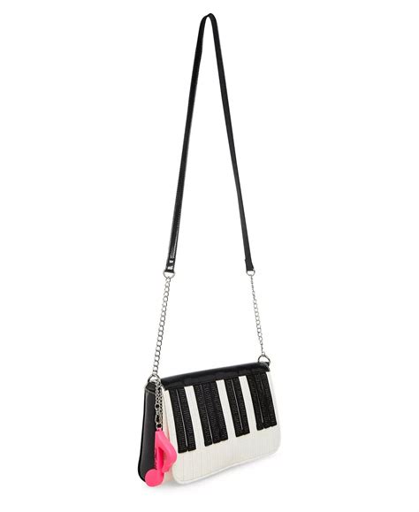 Betsey Johnson Kitsch Play It Again Betsey Crossbody Bag Blackwhite