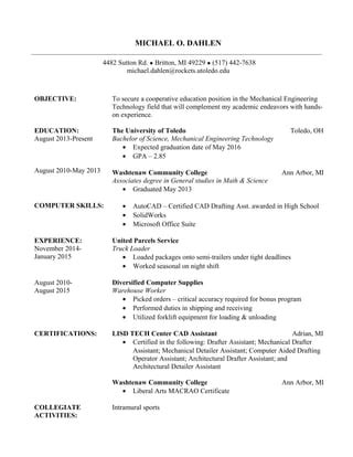 Michael Dahlen Resume R Pdf