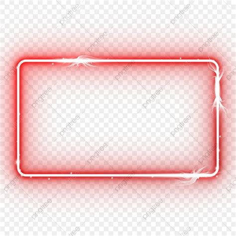 Red Neon Frame On Transparent Background