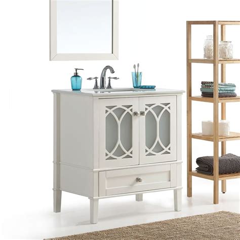 Simpli Home Paige 30-inch Bath Vanity with White Quartz Marble Top | The Home Depot Canada