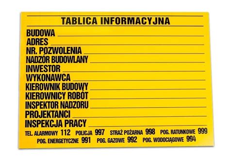 Tablica Budowlana Informacyjna X Na Budowe Allegro Pl