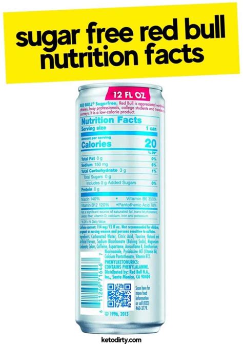 Sugar Free Red Bull Nutrition Facts Light Calories Palillo Food And