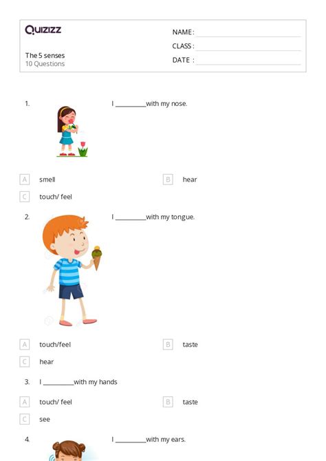 50 The 5 Senses Worksheets For 3rd Grade On Quizizz Free Printable