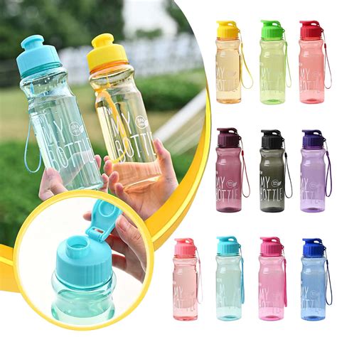 23oz Clear Water Bottle, 650ml with Lid Sports Water Bottle, Leak Proof