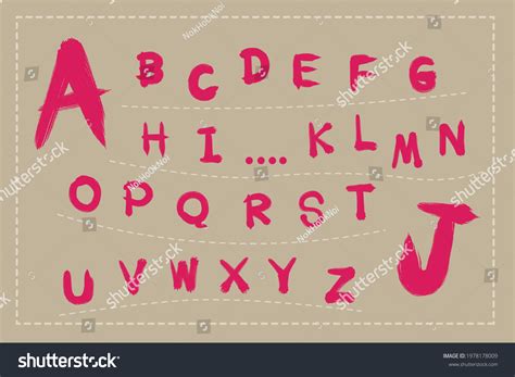 Hand Drawn Alphabet Font Vector Brush Stock Vector Royalty Free