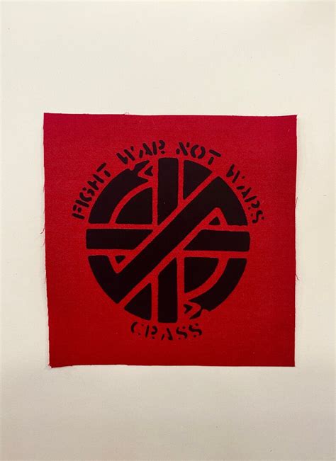 Crass Fight War Not Wars Punk Patch Last Printing Etsy