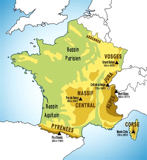 Obraz Vector geographic map of France. High detailed atlas of France ...