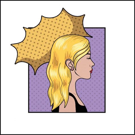 Premium Vector Blond Woman With Speech Bubble Pop Art Style