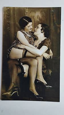 French Nude Women Lesbians Lovely Figure Old S Photo Postcard