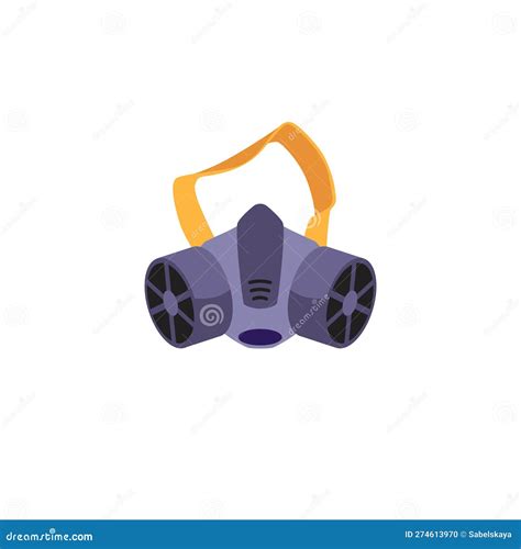Hazmat Face and Breath Protective Mask Flat Vector Illustration
