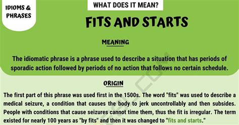 Fits and Starts: Learn the Definition of this Idiom with Helpful ...