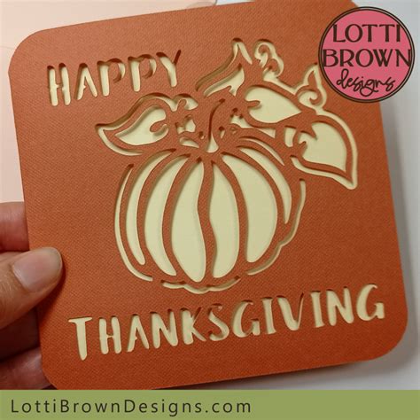 Happy Thanksgiving Card Template For Cricut And Other Cutting Machines