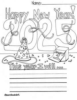 Free New Year's Resolution Fun Worksheet for 2024 by NoodlzArt | TPT