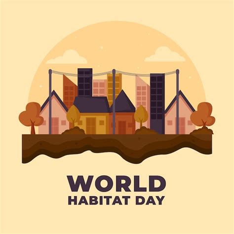 Evento de ilustración del día mundial del hábitat Vector Gratis