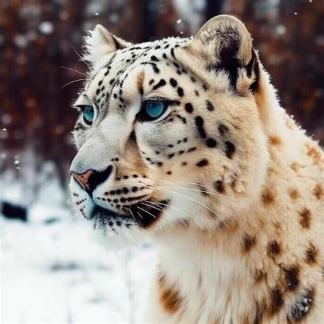 Premium Ai Image A Snow Leopard With Blue Eyes