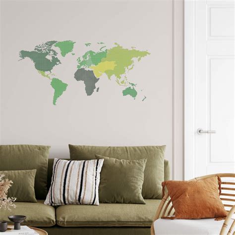 Sticker En Vinyle Carte Du Monde Wall Art Fr