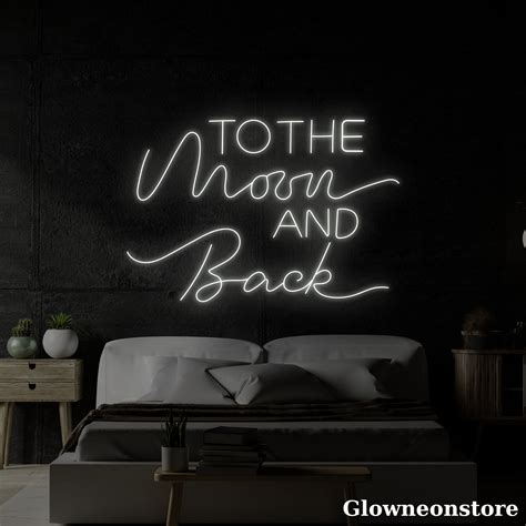 Glowneon To The Moon And Back Neon Sign To The Moon And Back Led Sign