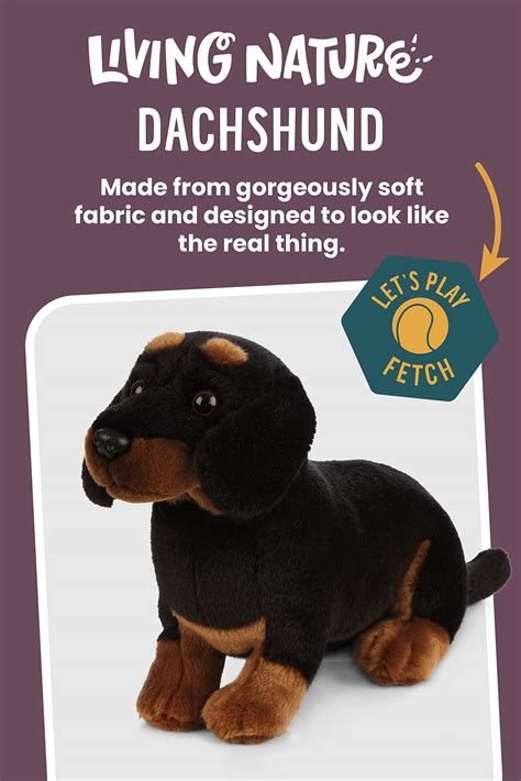 Snapklik.com : Dachshund, Realistic Soft Cuddly Dog Toy, Naturli Eco-Friendly Plush, 8 Inches