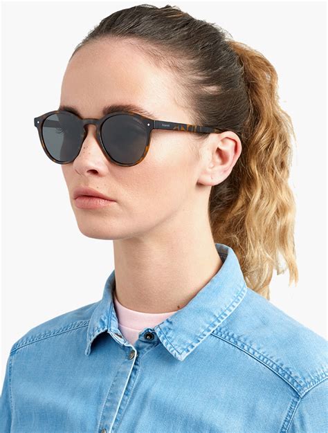 Myrunway Shop Polaroid Grey Polarized Round Sunglasses For Women