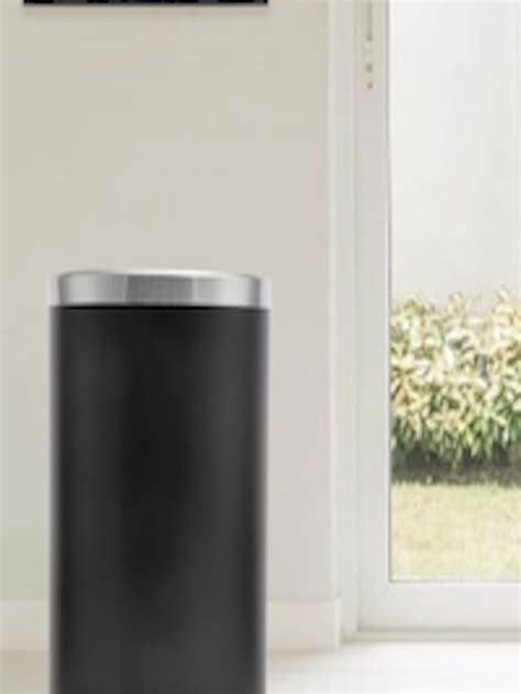 Buy Athome By Nilkamal Black Silver Toned Stainless Steel Dustbin 9