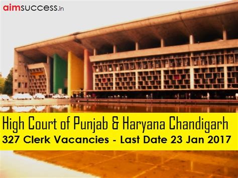 High Court Of Punjab Haryana At Chandigarh Recruitment 327 Clerk