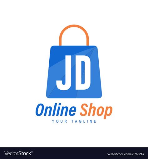 Jd letter logo design with shopping bag icon Vector Image