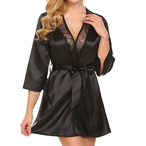 Plus Size Women Night Dress Lace Patchwork Night Gown Sexy Sleepear