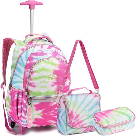 Mochila Escolar Feminina Infanto Juvenil Rodinha Tie Dye Kit