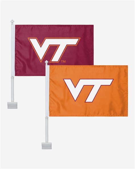 Virginia Tech Hokies 2 Pack Solid Car Flag Foco