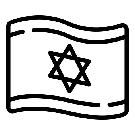 Israel flag icon, outline style 14181785 Vector Art at Vecteezy