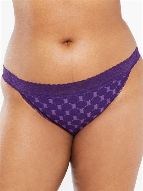 Cotton Essentials Lace Trim Bikini In Purple SAVAGE X FENTY
